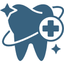 Blue dental health graphic design
