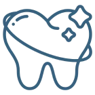 Shiny tooth icon with sparkles