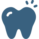 Dental health symbol with blue tooth